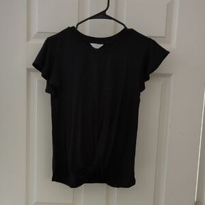 Black Ruffle Sleeve Top